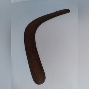 CARVED WOODEN BOOMERANG
